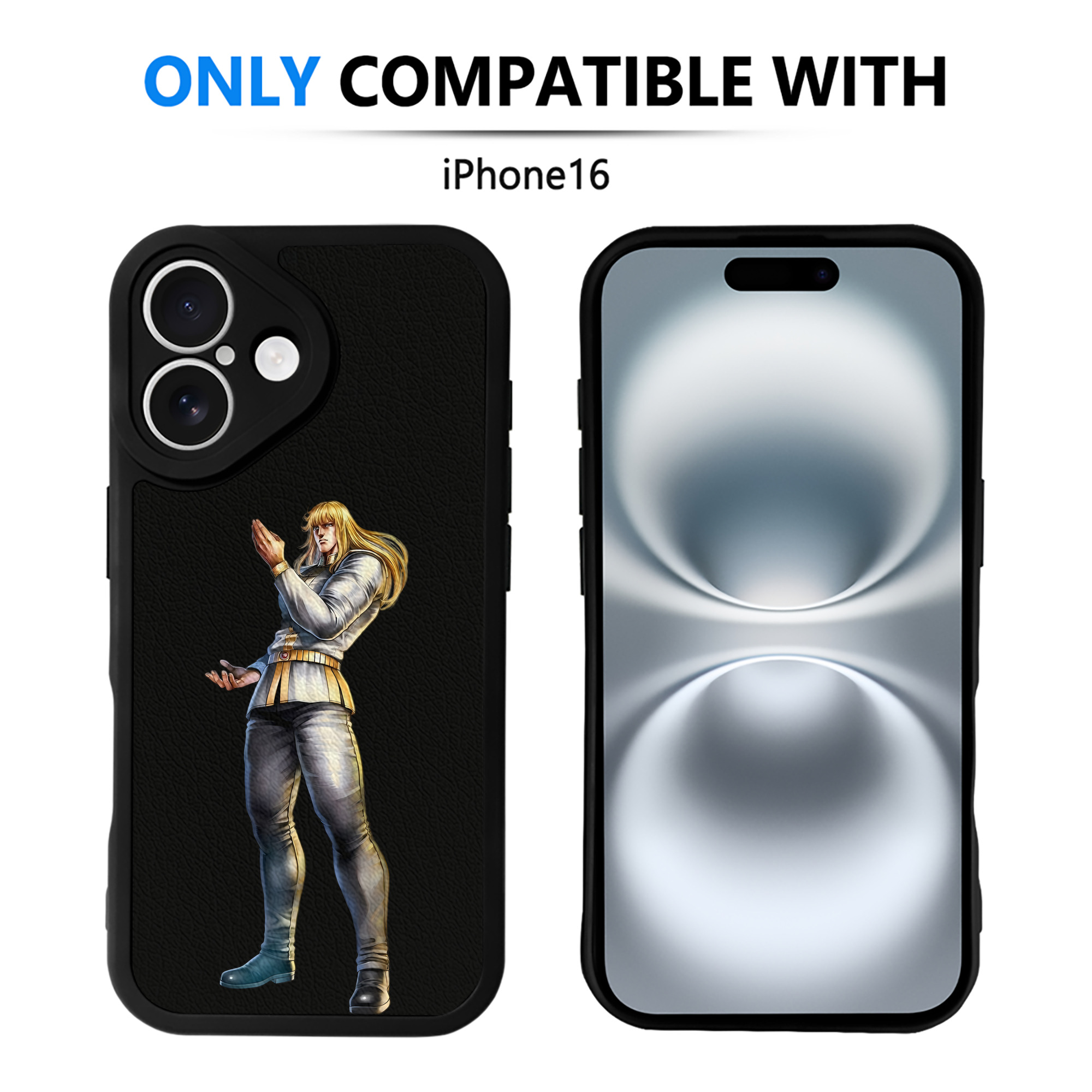 （画像用） 北斗の拳 Fist of the North Star 【iPhone 16シリーズ対応】シリコンスマホケース（レザー調） 材質：シリコン